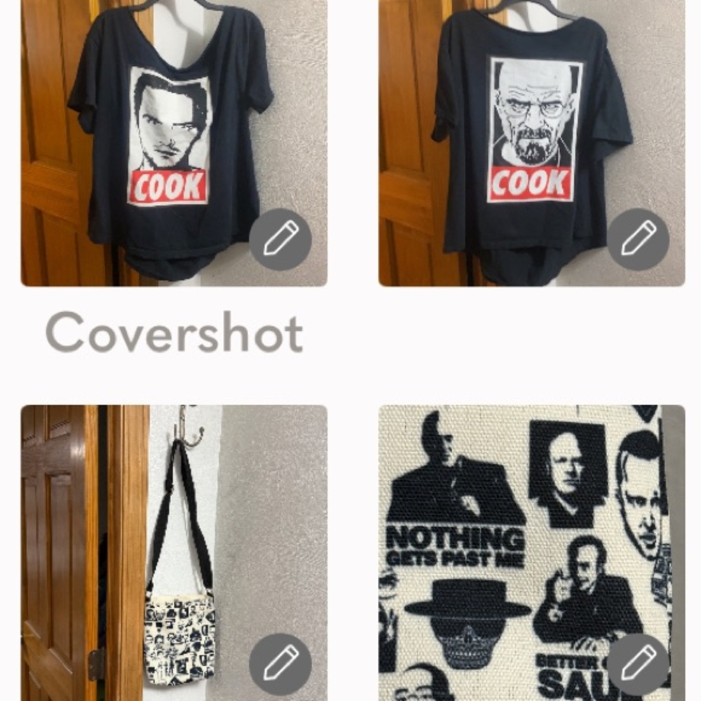 Breaking Bad Crossbody - multi-logo+Heisenberg/Jesse 2sided tee XXL+🔥💀10x4”